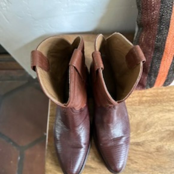 Tecovas " The Casey" Bourbon Lizard Ankle Boots- Womens size 8 *Limited Edition* - Picture 5 of 8